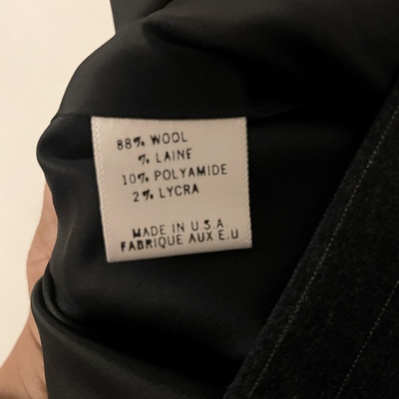 Theory Stretch Wool Metallic Pinstripe Blazer/ Career Gray Silver/Size 10 - Picture 7 of 10